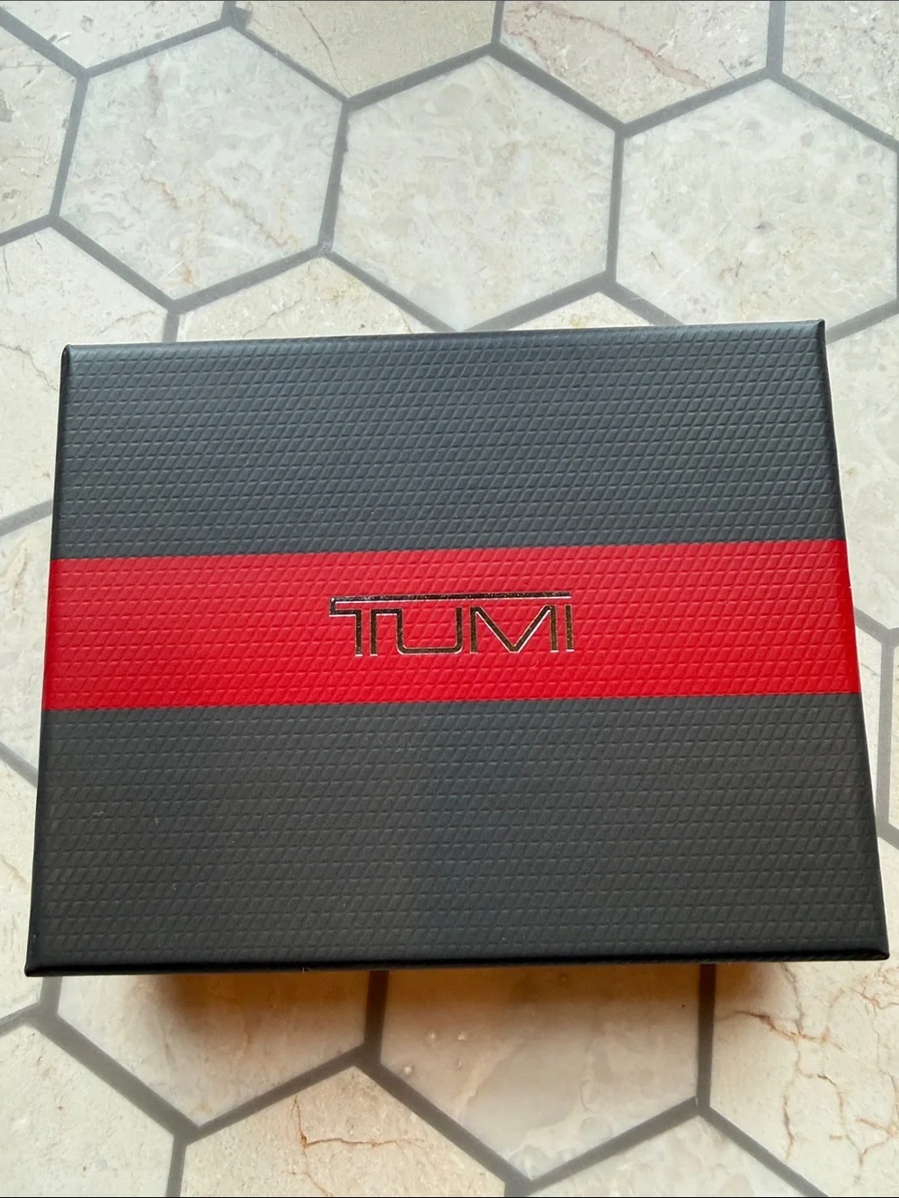 TUMI Men’s Blue and Black Camo Card Case Wallet